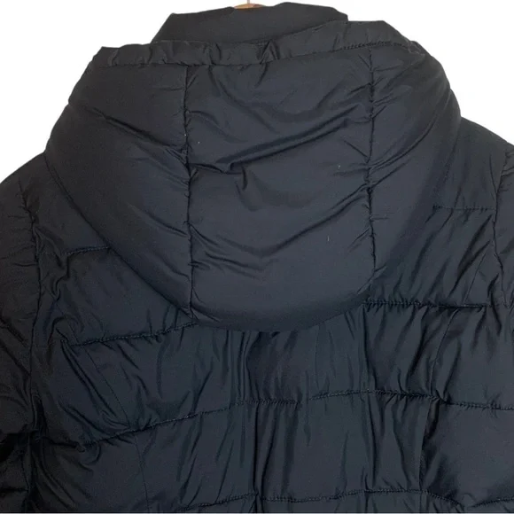 15. Hollister Black Winter Puffer Jacket Size Large Hooded - Picture 11 of 16